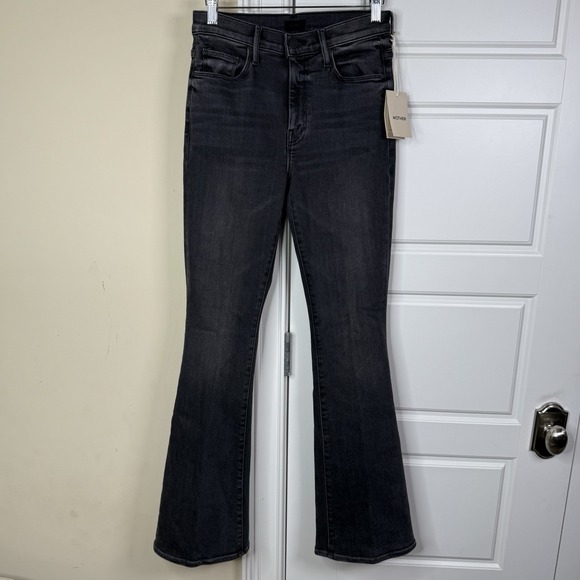 MOTHER Denim - MOTHER The Weekender Jeans Women's 27 (27/31) Black Flared Stretch Denim NEW